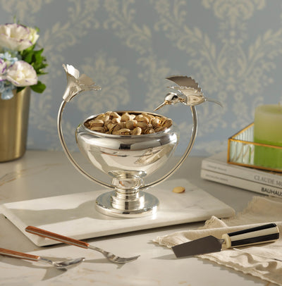 Hummingbird Silver-Plated Bowl