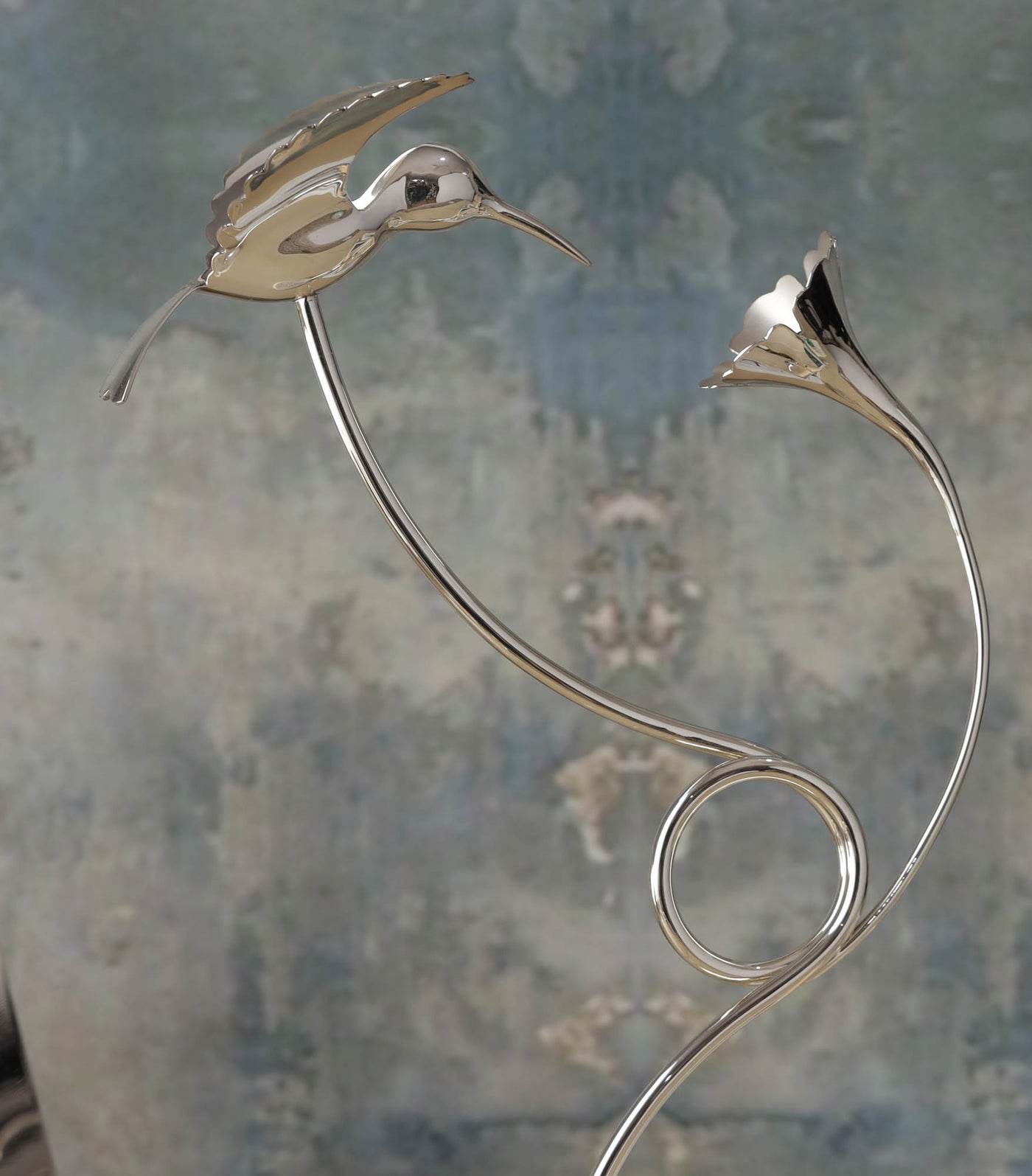Hummingbird Silver Plated Candle Stand