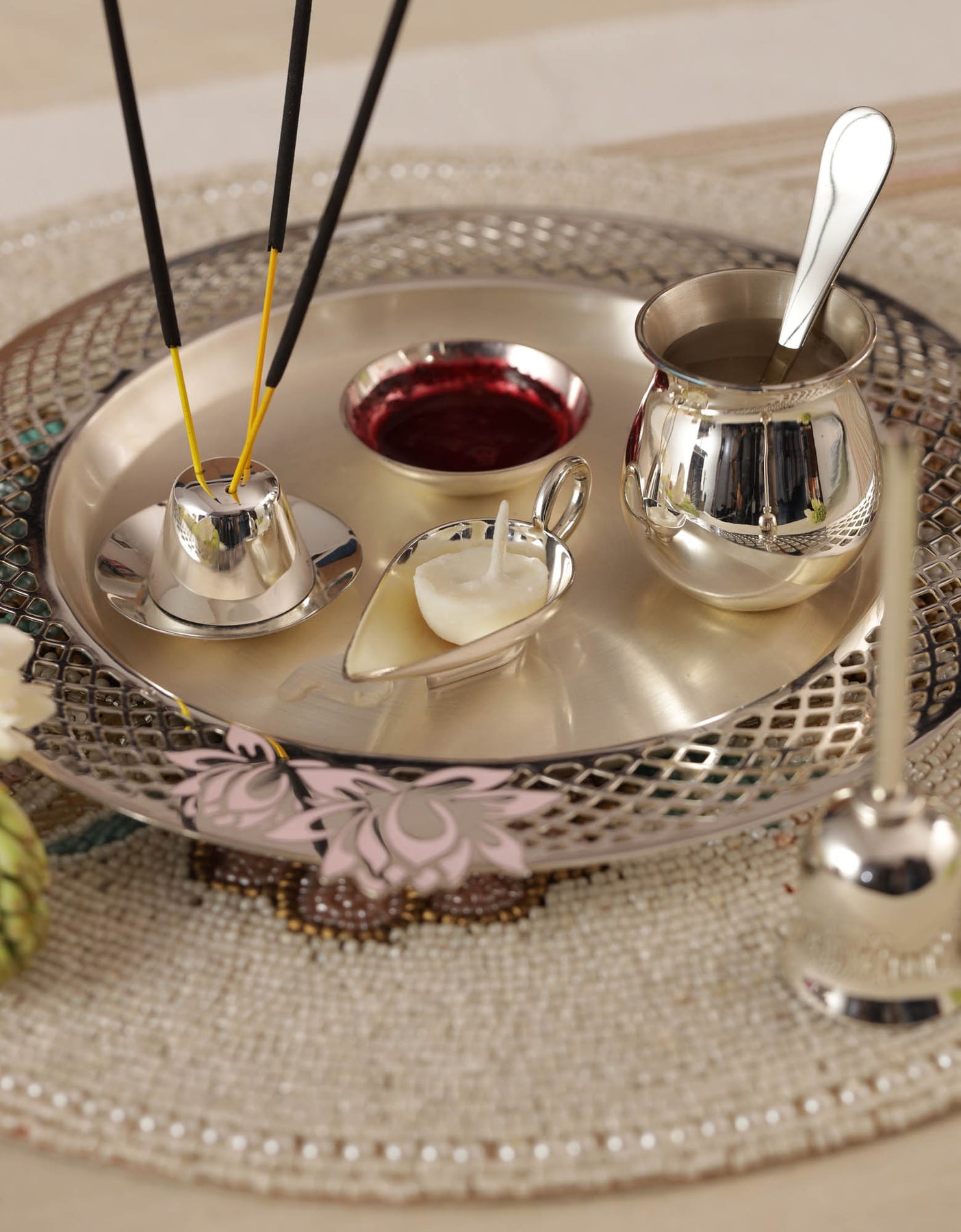 Buy Silver Plated Puja Thali Set Online