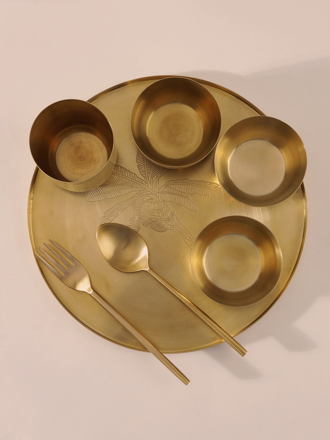 Brass Thali Set - Set of 7