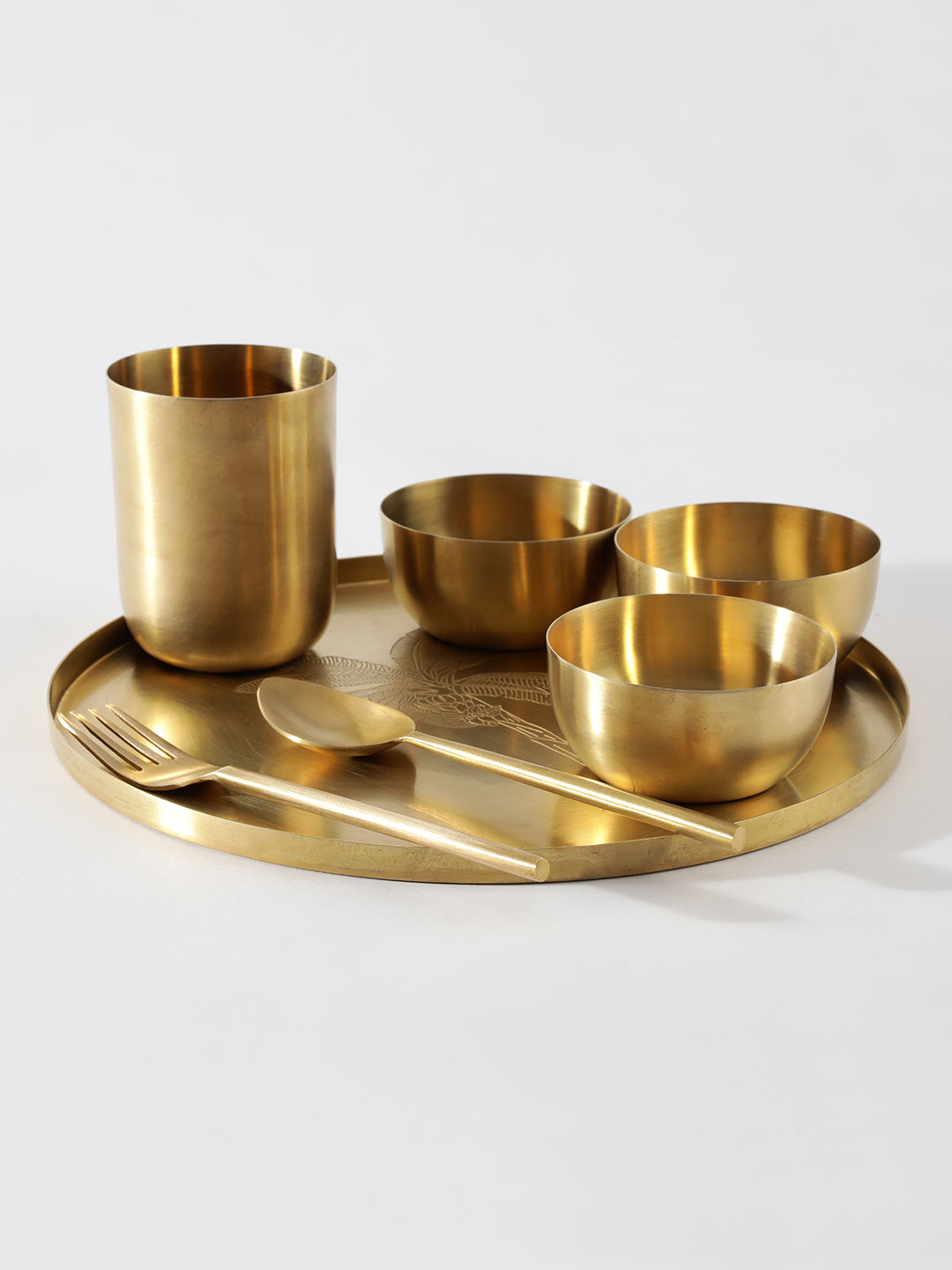 Brass Thali Set - Set of 7