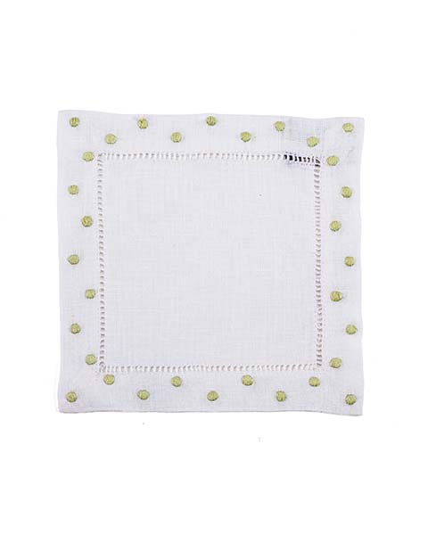 Perennially Polka Cocktail Napkin - Green set of 4