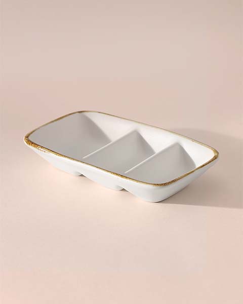 Gold Splatter 3-Section Dip Bowl