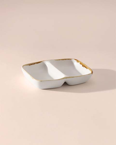 Gold Splatter 2-Section Dip Bowl