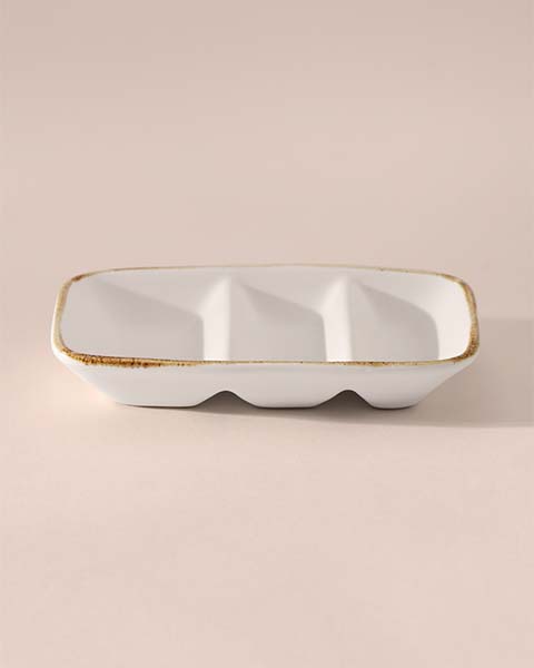 Gold Splatter 3-Section Dip Bowl