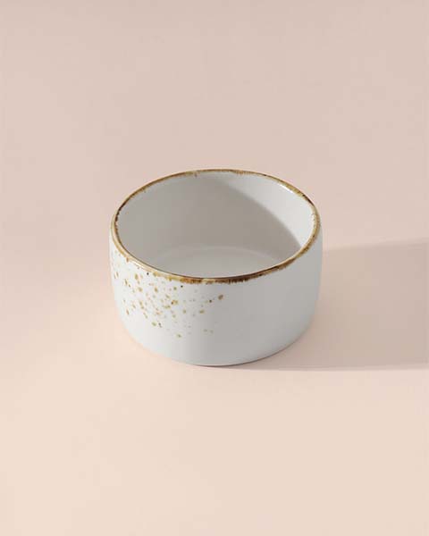 Gold Splatter Round Dip Bowl