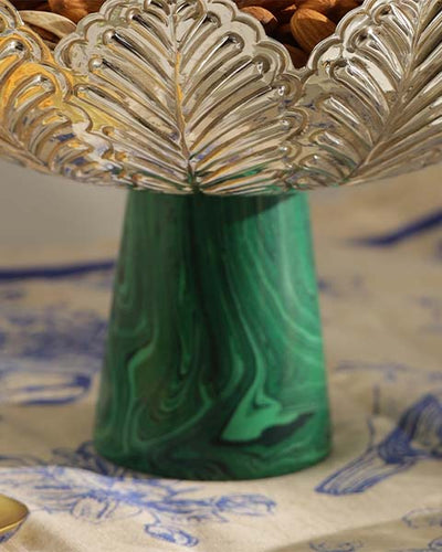 Antiqua Silver-Plated Chase Bowl with Malachite Stand