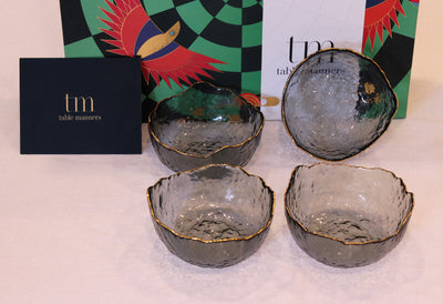 Grey A-symmetrical Dessert Bowl - Set of 4