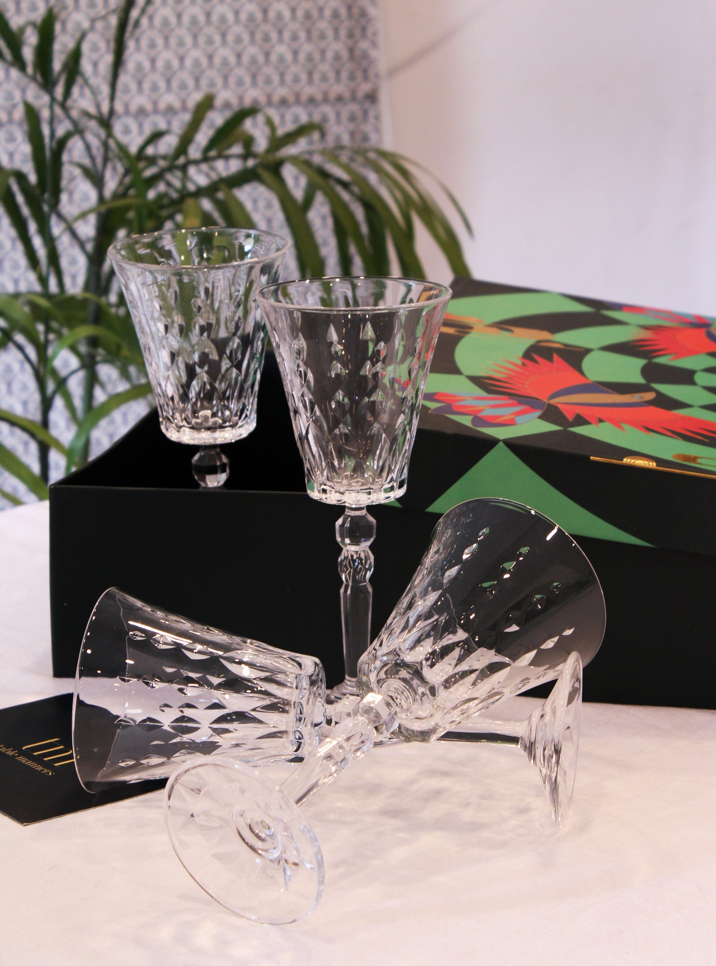 Engraved Italian Wine Glass - Set of 4