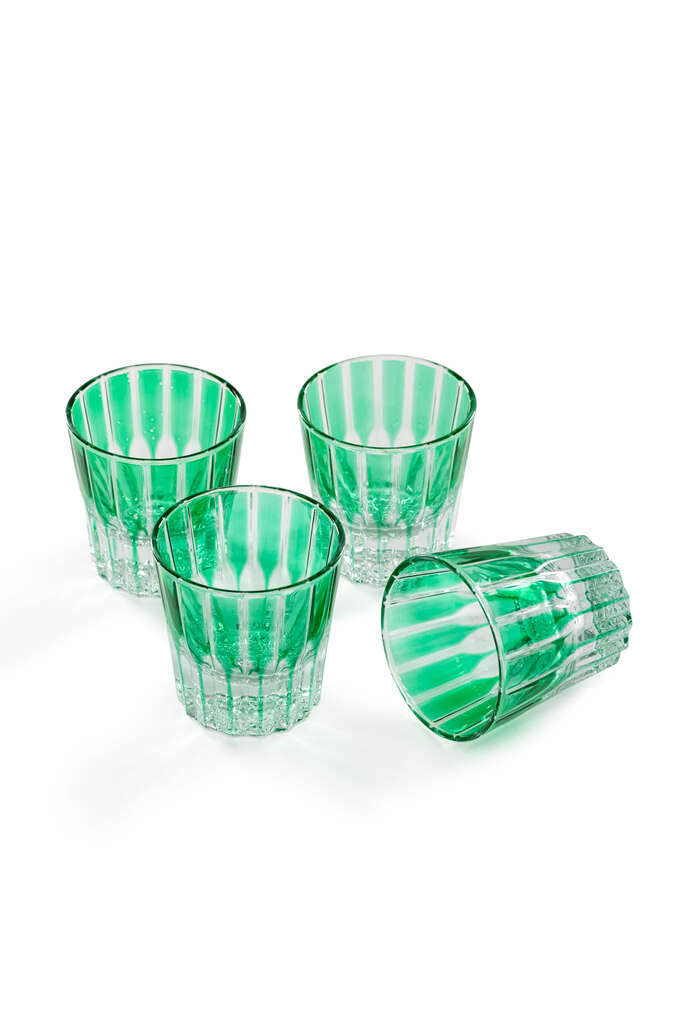 Warm Spirits Whiskey Glass Set - Green - Set of 4