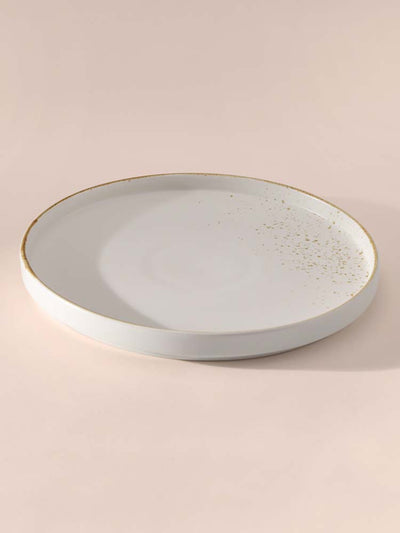 Gold Splatter Deep Dinner Plate