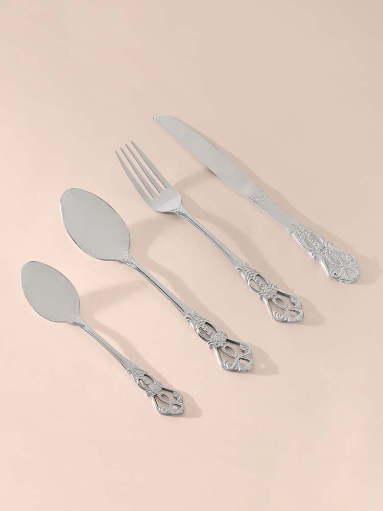 Silver Accents Cutlery Set - Set of 4