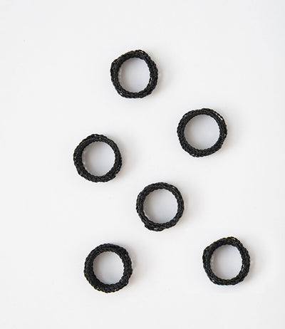 Black Napkin Ring - Set of 6