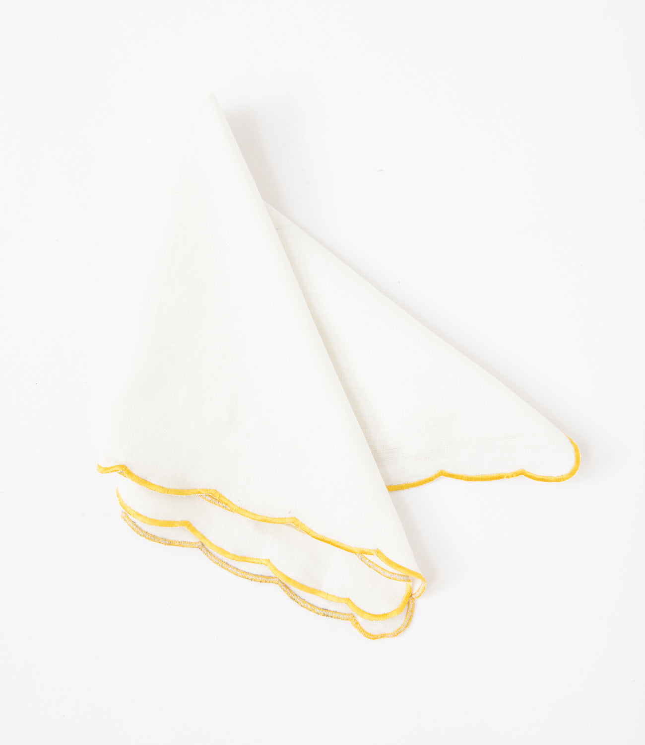 Yellow Scallop Edge Table Napkins - Set of 6