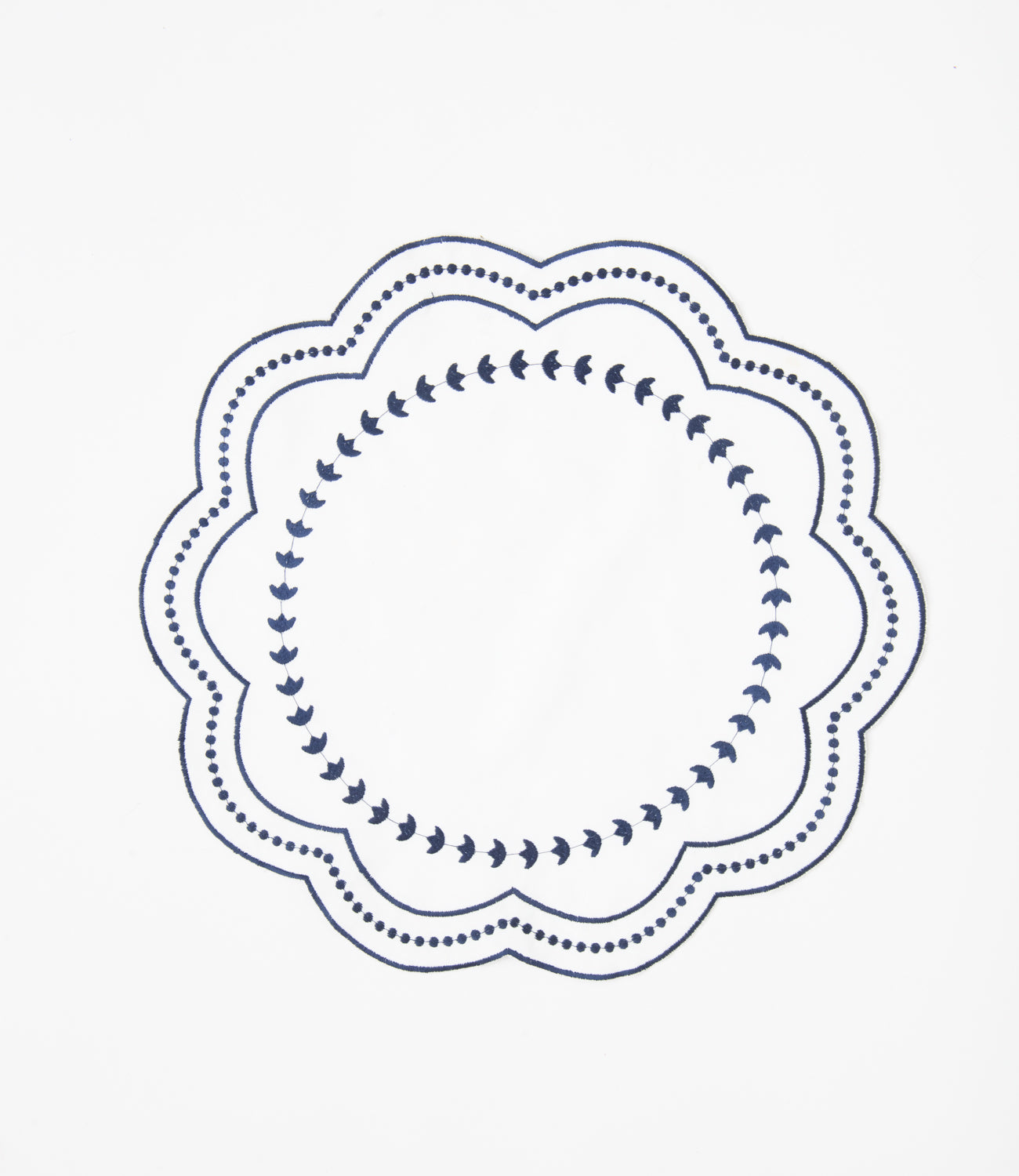 Blue Scallop Edge Tablemat - Set of 6