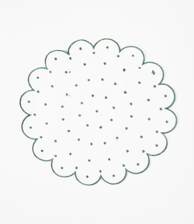 Scallop Edge Polka Dot Tablemats - Set of 6